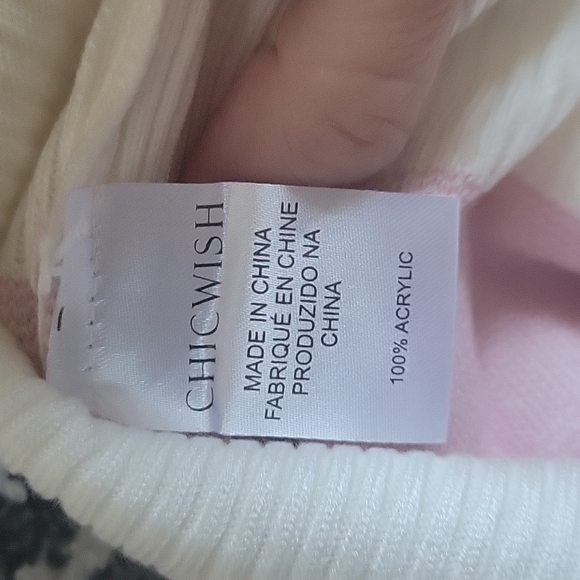 CHICWISH Pinky Heart Pearly Knit Sweater US S - Picture 5 of 7